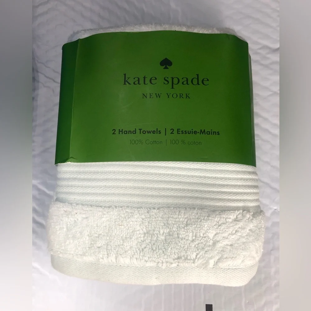 Set of 2 White Kate Spade Hand Towels